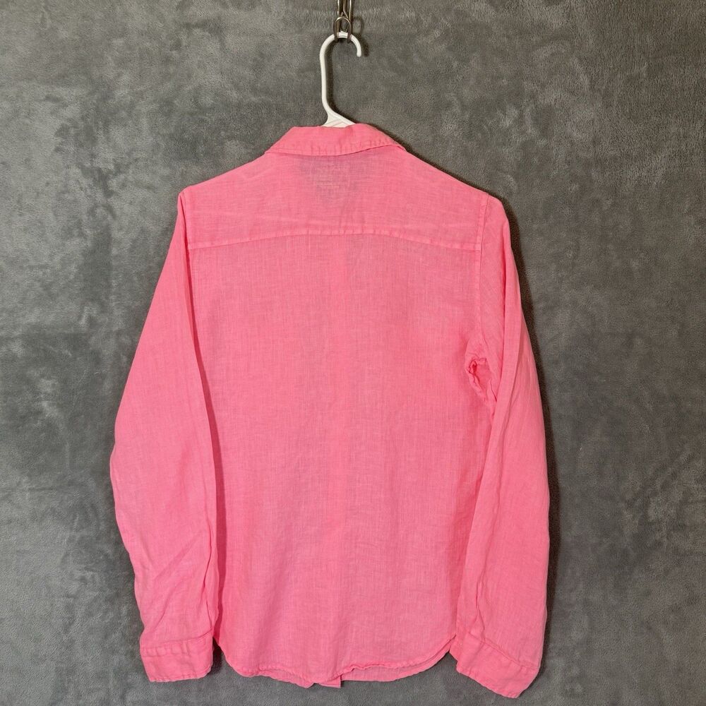 Lilly Pulitzer 100% Linen Shirt Pink S Long Sleeve Button Classic Resort Coastal - Picture 3 of 8